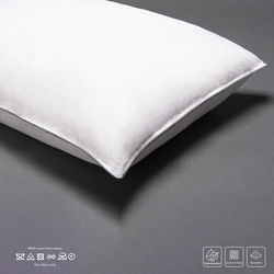 Cotton Home Comfort Pillow with Grey Cord, 50 x 70cm, White