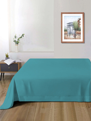 Cotton Home Super Soft Flat Sheet, 160 x 220cm, Single, Teal