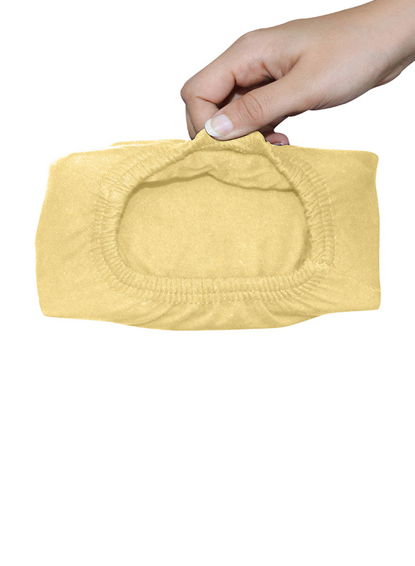 Cotton Home Jersey 3-Piece Duvet Set, 1 Duvet Cover 200 X 200cm + 2 Pillow Case 48 X 74 X 12cm, Super King, Yellow
