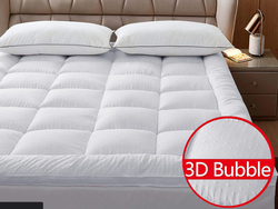 Cotton Home Supersoft Bubble Mattress Topper, 120 x 200 + 5cm, White