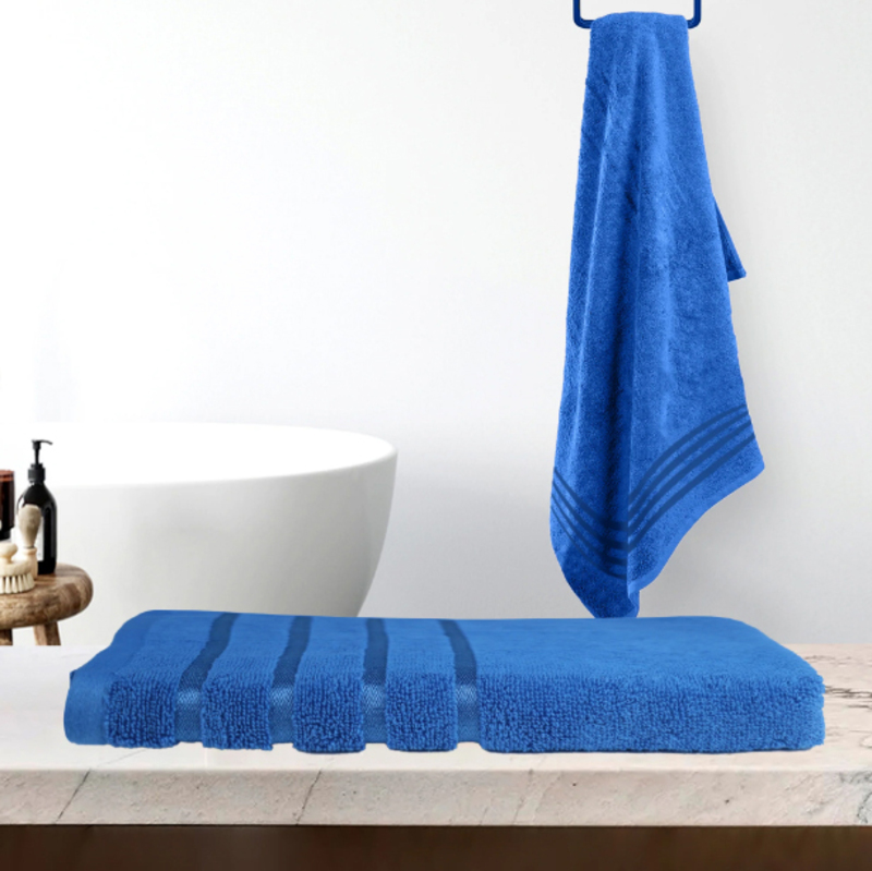 Cotton Home 100% Cotton Aqua Breeze Bath Towel, 70 x 140cm, Blue