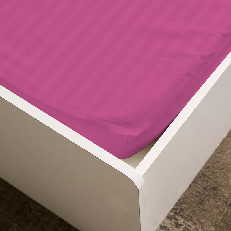 Cotton Home 3-Piece Fitted Sheet Set, 1 Fitted Sheet + 2 Pillow Cases, 120 x 200cm, Pink