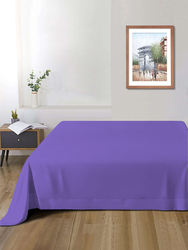 Cotton Home Super Soft Flat Sheet, 200 x 220cm, Queen, Violet