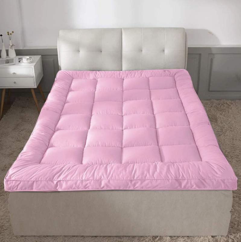 Cotton Home Supersoft Mattress Topper, 200 x 200 + 7cm, Pink