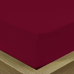 Cotton Home Super Soft Fitted Sheet, 180 x 200 + 30cm, Burgundy