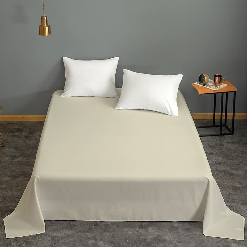 Cotton Home Flat Sheet 100% Cotton, 200 x 240cm, Cream