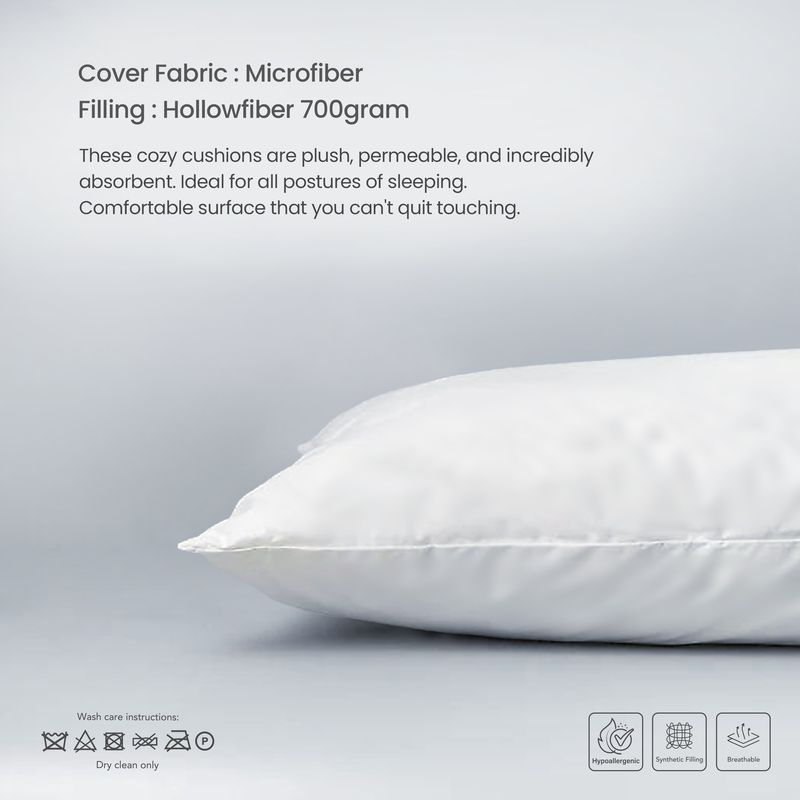 Cotton Home Comfort Pillow, 48 x 70cm, White
