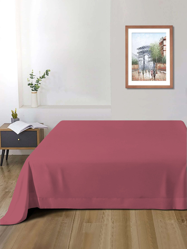 Cotton Home Super Soft Flat Sheet, 200 x 220cm, Queen, Muave