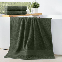 Cotton Home 2-Piece 100% Cotton Bath Towel Set, 70 x 140cm, Army Green
