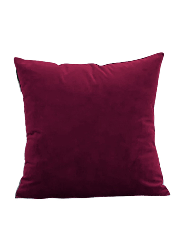 Cotton Home Filled Velvet Cushion, 45 x 45cm, Burgundy