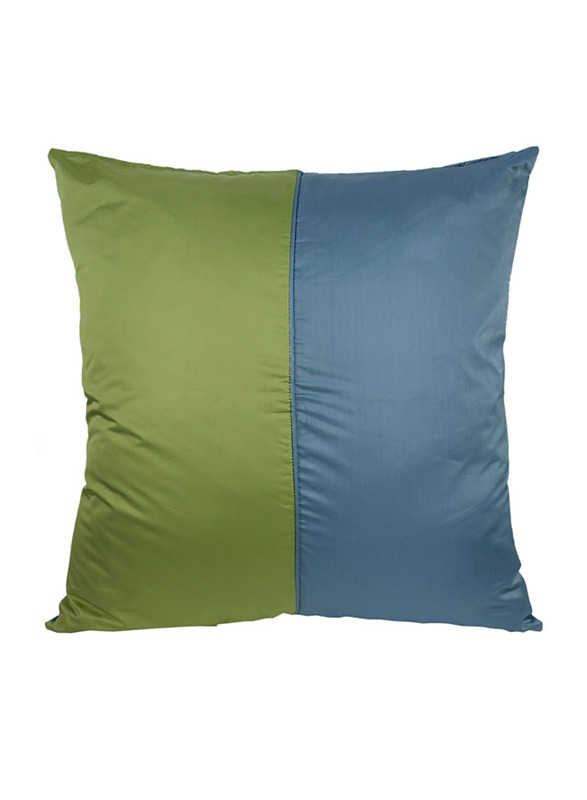 Cotton Home Floor Cushion, 80 x 80cm, 10C, Green/Blue