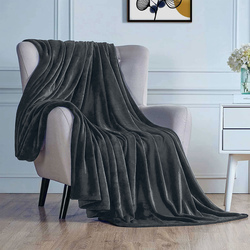 Cotton Home Microflannel Blanket, Single, 160x220cm, Silver