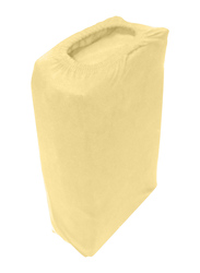 Cotton Home Jersey 3-Piece Duvet Set, 1 Duvet Cover 220 X 220cm + 2 Pillow Case 48 X 74 X 12cm, Double, Yellow