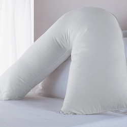 Cotton Home V-Shaped Pillow, White
