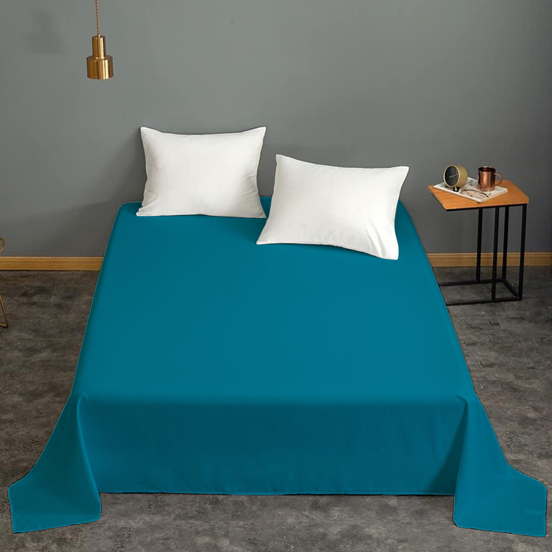 Cotton Home 100% Cotton Flat Sheet, 200x240cm, Turquoise