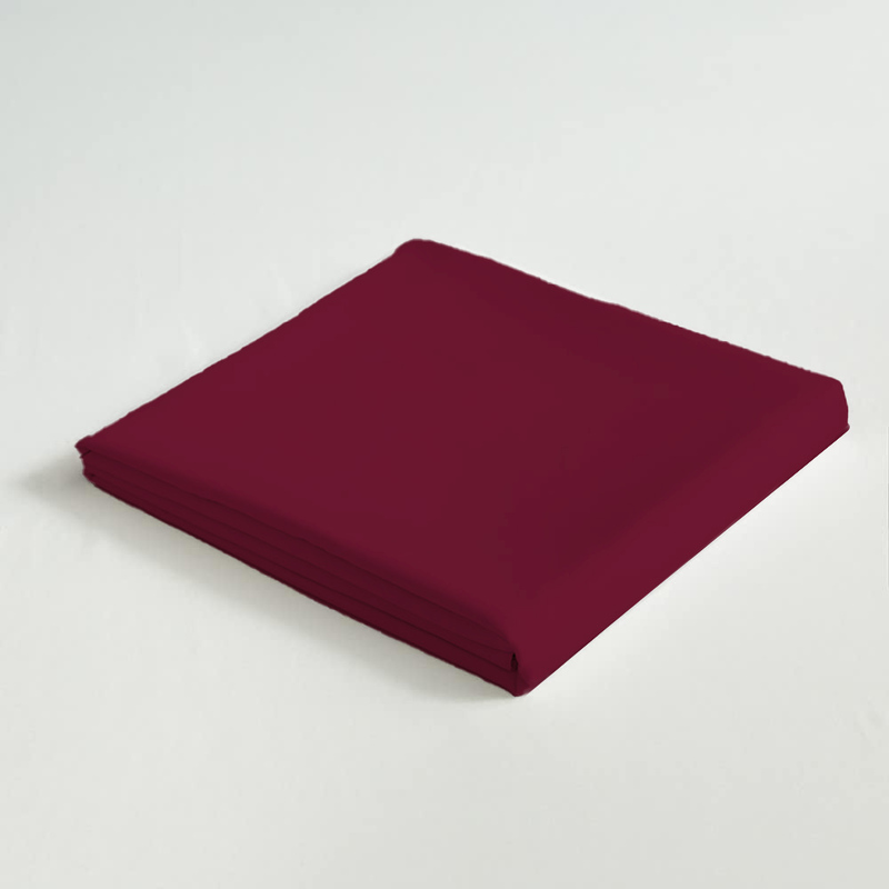 Cotton Home 3-Piece Flat Sheet Set, 1 Flat Sheet + 2 Pillow Case, Super King, Burgundy