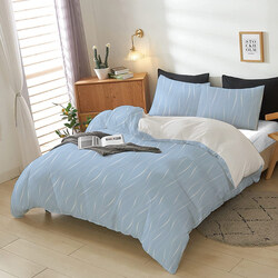 Cotton Home 4-Piece PT 02 Luxury Cotton Comforter Set, 1 Comforter, 1 Flat Sheet, 2 Pillow Cases, Queen, Blue