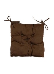 Cotton Home Quilted Chair Pad, 40 x 40cm, Brown