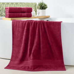Cotton Home 2-Piece 100% Cotton Bath Towel Set, 70 x 140cm, Burgundy