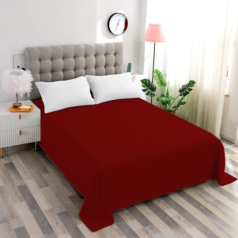 Cotton Home Flat Sheet 100% Cotton, 200 x 240cm, Rust