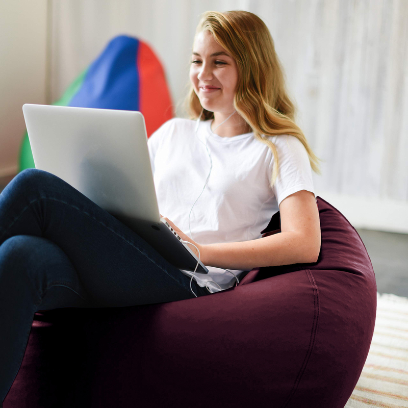 Cotton Home Adult Bean Bag, Burgundy