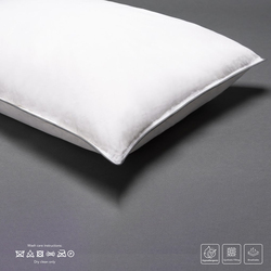 Cotton Home Comfort Pillow with Grey Cord, 50 x 75cm, White