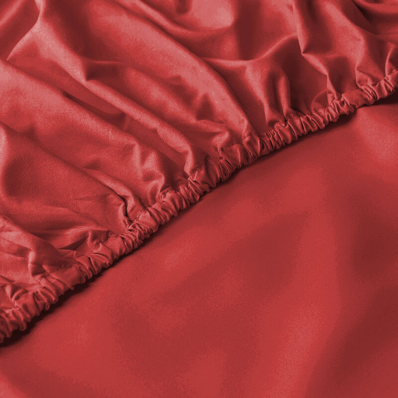 

Cotton Home Fitted Sheet 100% Cotton, 200 x 200 + 30cm, Red