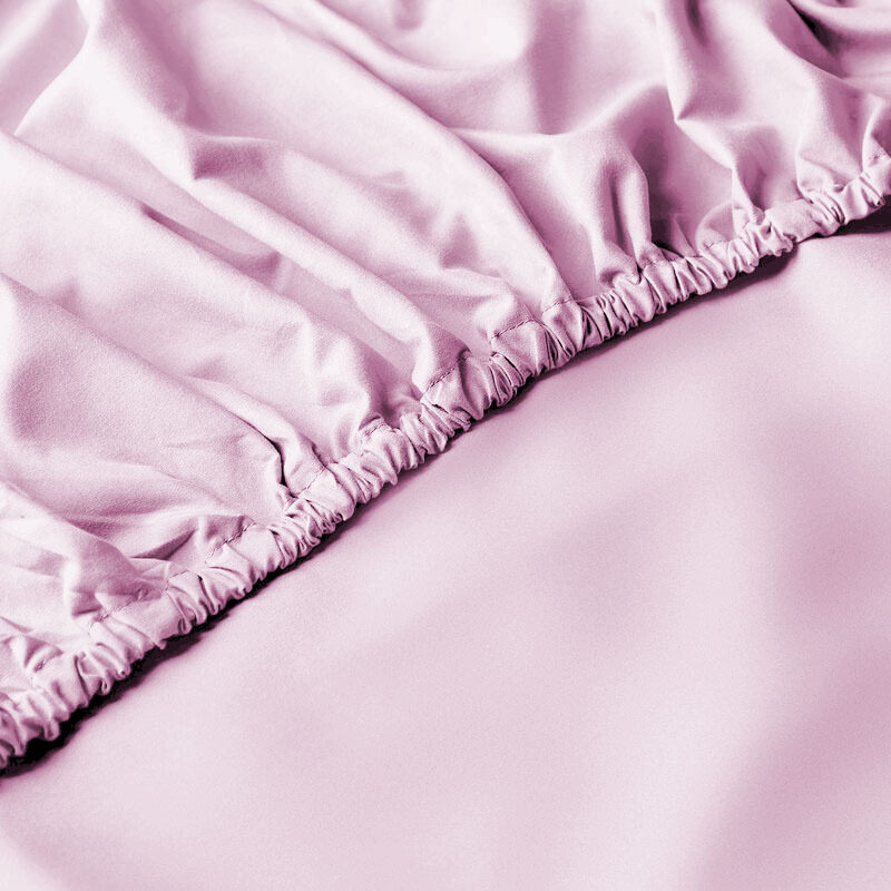 

Cotton Home Fitted Sheet 100% Cotton, 200 x 200 + 30cm, Baby Pink