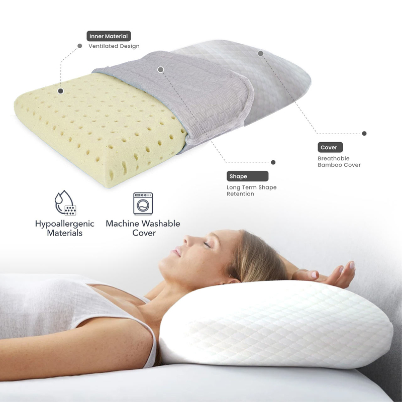 Cotton Home Classic Breatheasy Saponetta Memory Foam Pillow, White