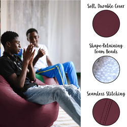 Cotton Home Adult Bean Bag, Burgundy