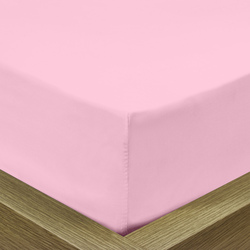 Cotton Home 3-Piece Super Soft Fitted Sheet Set, 1 Single Fitted Sheet Size 90X200+20cm + 2 Pillow Cases, Pink