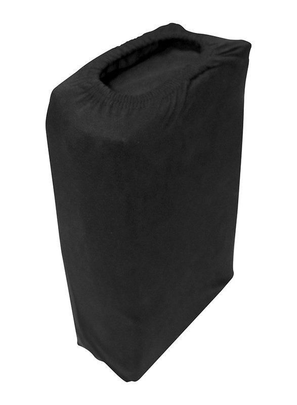Cotton Home Jersey 3-Piece Duvet Set, 1 Duvet Cover 220 X 220cm + 2 Pillow Case 48 X 74 X 12cm, Double, Black