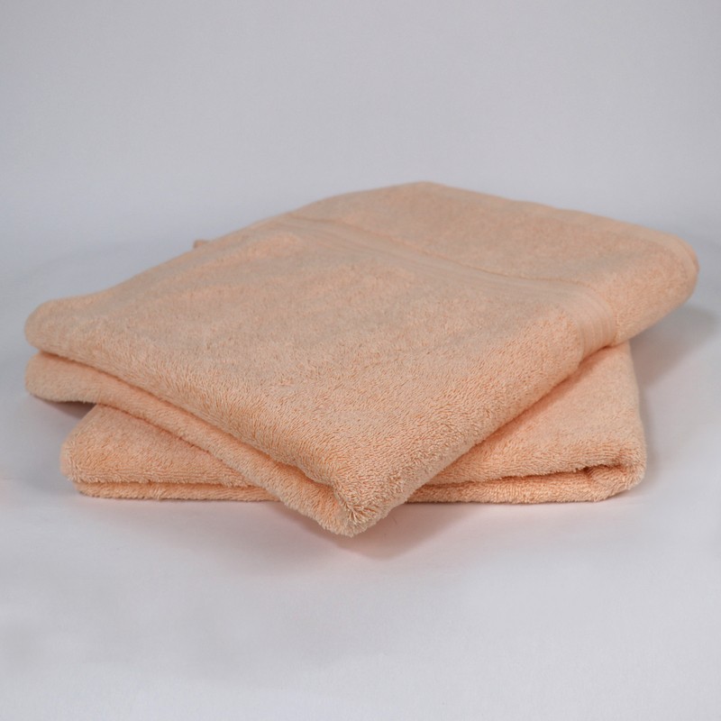 Cotton Home 2-Piece 100% Cotton Bath Towel Set, 70 x 140cm, Peach