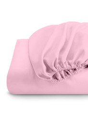 Cotton Home 3-Piece Super Soft Fitted Sheet Set, 1 Fitted Sheet + 2 Pillow Case, Double, Pink