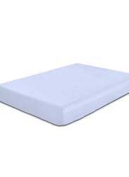 Cotton Home Super Soft Percale Weave Plain Fitted Sheet, 90 x 190 + 20cm, Sky Blue