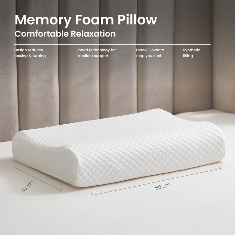 Cotton Home Classic Breatheasy Memory Foam Pillow, White