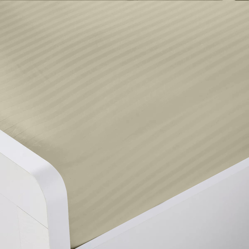 Cotton Home 3-Piece Fitted Sheet Set, 1 Fitted Sheet + 2 Pillow Cases, 200 x 200cm, Beige