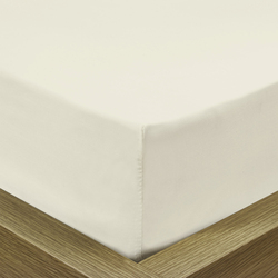Cotton Home Super Soft Percale Weave Plain Fitted Sheet, 90 x 200 + 20cm, Ivory