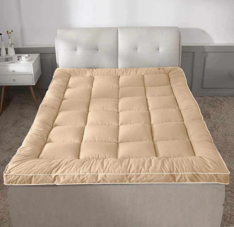 Cotton Home Supersoft Mattress Topper, 150 x 200 + 7cm, Beige