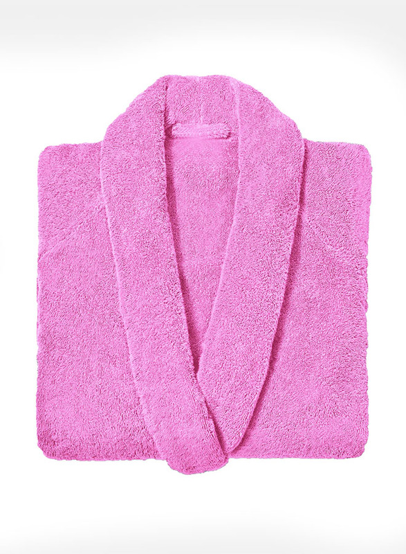 Cotton Home Bathrobe with Pockets Terry, Dusty Pink