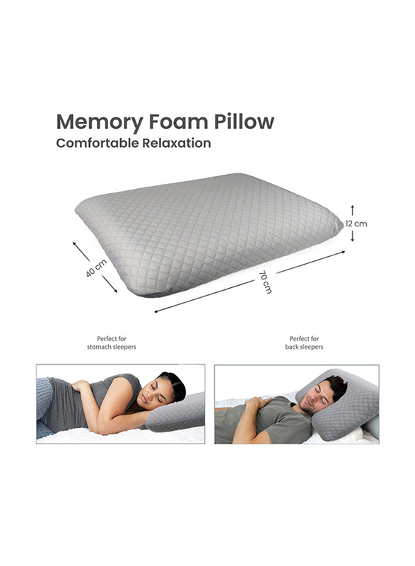 Cotton Home Classic Breatheasy Saponetta Memory Foam Pillow, Grey