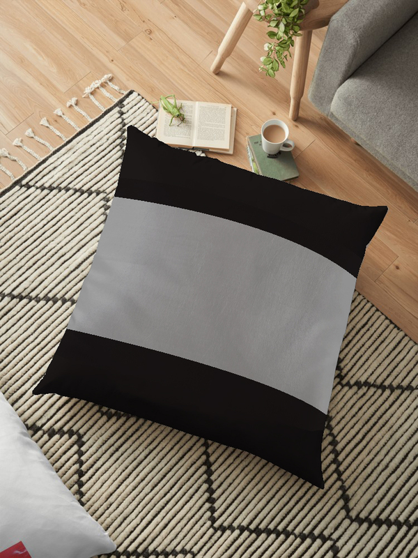 Cotton Home Floor Cushion, 80 x 80cm, 1B, Black/Grey