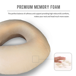 Cotton Home Memory Neck Pillow, Beige