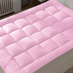 Cotton Home Supersoft Mattress Topper, 160 x 200 + 7cm, Pink