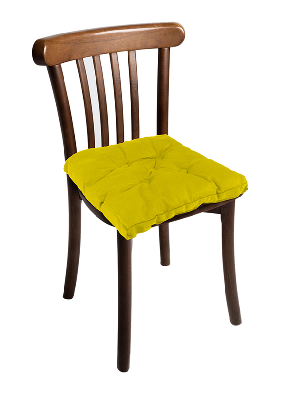 Cotton Home Quilted Chair Pad, 40 x 40cm, Yellow