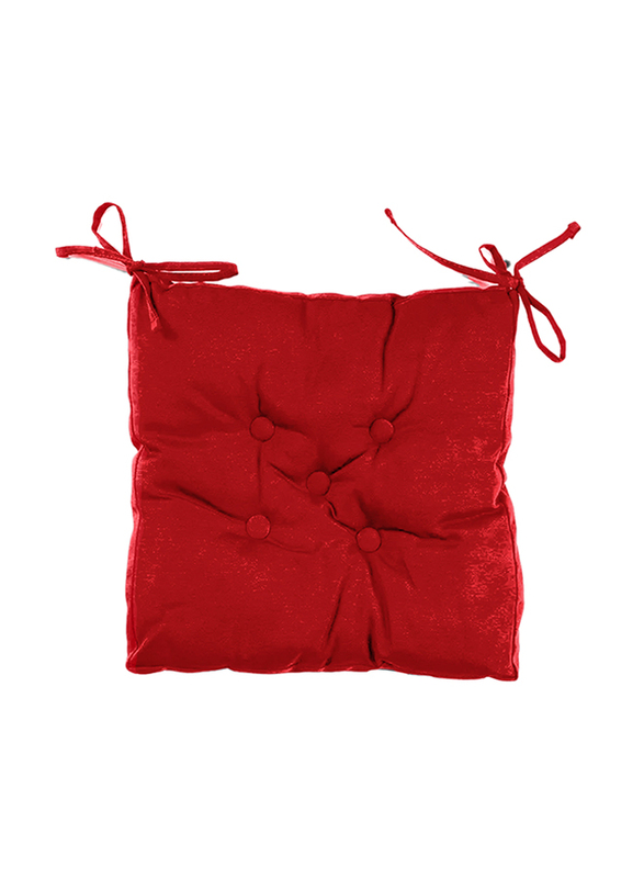 Cotton Home Quilted Chair Pad, 40 x 40cm, Red