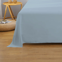 Cotton Home Super Soft Flat Sheet, 160 x 220cm, Single, Metallic Blue