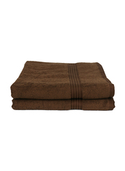 Cotton Home 2-Piece 100% Cotton Bath Towel Set, 70 x 140cm, Brown