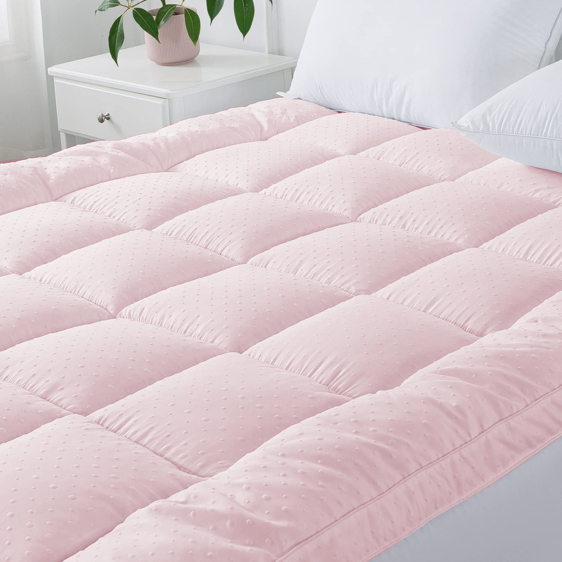 Cotton Home Supersoft Bubble Mattress Topper, 200 x 200 + 5cm, Pink
