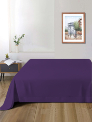 Cotton Home Super Soft Flat Sheet, 160 x 220cm, Single, Dark Purple